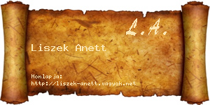 Liszek Anett névjegykártya