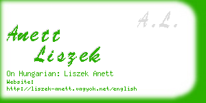 anett liszek business card